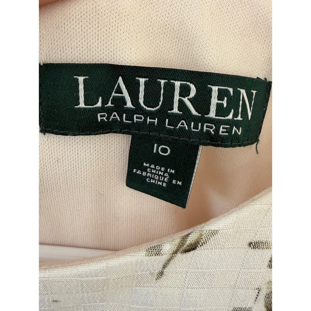 Lauren Ralph Lauren Floral Dress Size 8/10 Short Sleeve Fit & Flare - Picture 3 of 9